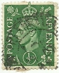 Stamps : Europe : United_Kingdom :  George VI 1937 0,5d