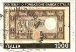 Sellos de Europa - Italia -  CENTENARIO FONDAZIONE BANCA DI ITALIA