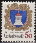Stamps : Europe : Czechoslovakia :  CHECOSLOVAQUIA 1985 Scott 2542 Sello Nuevo Escudo de Armas Ciudades Kamyk Nao Vltavou Ceskolovensko