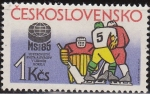 Stamps : Europe : Czechoslovakia :  CHECOSLOVAQUIA 1985 Scott 2555 Sello Nuevo Campeonato Europeo de Hockey Hielo Praga Ceskolovensko Cz