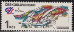 Stamps : Europe : Czechoslovakia :  CHECOSLOVAQUIA 1985 Scott 2563 Sello Nuevo Spartakiad en Estadio Strahov Praga Gimnastas Ritmicas ej