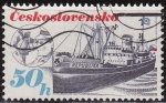 Stamps : Europe : Czechoslovakia :  CHECOSLOVAQUIA 1989 Scott 2736 Sello Nuevo Barcos Republika Matasello de favor Preobliterado Ceskolo
