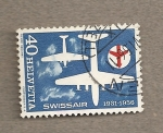 Sellos de Europa - Suiza -  40 Aniv de Swissair
