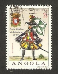 Stamps : Africa : Angola :  uniformes militares, abanderado de infantería