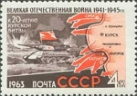 Stamps : Europe : Russia :  segunda guerra mundial"TANQUES Y MAPA DE LA BATALLA DE KURSK"