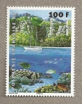 Stamps : Oceania : Polynesia :  Paisaje de la costa