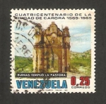 Sellos de America - Venezuela -  IV centº de la ciudad de carora, ruinas templo la pastora