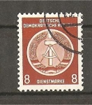 Stamps Germany -  Cuadrante del compas a izquierda / Fondo liso.