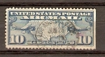 Stamps United States -  MAPA  DE  U.S.A.  Y  AEROPLANOS