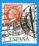 Stamps Spain -  Dia mundial del Sello (Matasellos del F.C. Langreo-Gijon)