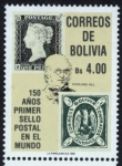Stamps America - Bolivia -  150 Aniversario del primer sello postal