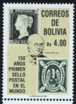 Sellos de America - Bolivia -  150 Aniversario del primer sello postal