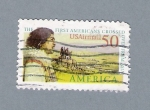 Stamps United States -  The First Americans Crossed