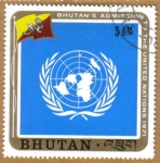 Sellos del Mundo : Asia : Bhután : Admision Naciones Unidas