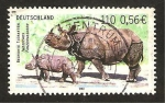 Stamps Germany -  animal en vías de desaparición, rinoceronte de la india