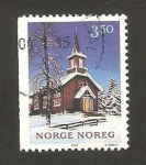 Sellos del Mundo : Europa : Noruega : navidad, capilla store mangen