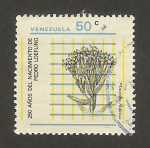 Stamps Venezuela -  250 anivº de pedro loefling, naturalista, flor cotiledon hispanica