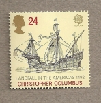 Sellos de Europa - Reino Unido -  Llegada Cristobal Colón a América