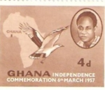 Stamps : Africa : Ghana :  INDEPENDENCE COMMEMORATION 6 MARCH1957