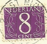 Stamps Netherlands -  Serie Numeros 1946 8 cent