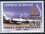 Stamps Bolivia -  50 aniversario de la Fuerza Aerea Boliviana