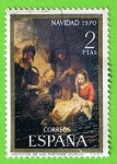 Stamps : Europe : Spain :  Navidad 1970  (Adoracion a los pastores)(Murillo)