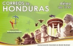 Stamps Honduras -  EMBLEMA,  CATEDRAL,  ESTATUAS  Y  PALOMAS