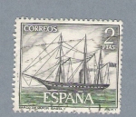 Stamps Spain -  Barco de Vapor Isabel II (repetido)
