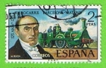 Stamps Spain -  M. Biada y locomotora