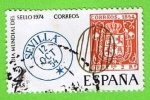 Stamps Spain -  Dia mundial del sello (Parrilla y fechador de Sevilla)