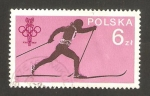 Stamps Poland -  60 anivº del comité olímpico polaco, esquí de fondo
