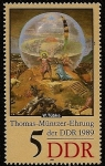 Sellos de Europa - Alemania -  Thomas Müntzer - detalle del mural de Werner Tübke 