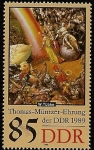Stamps Germany -  Thomas Müntzer - detalle del mural de Werner Tübke 