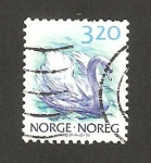 Sellos del Mundo : Europa : Noruega : naturaleza, cygnus olor, cisne