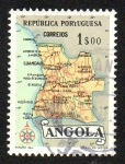 Stamps Africa - Angola -  Mapa de Angola