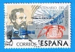 Stamps Spain -  Centenario de Telefono, (Graham Bell)