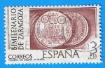 Sellos de Europa - Espaa -  Bimilenario de Zaragoza, (Moneda de Cesar Agusto)