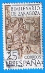 Stamps Spain -  Bimilenario de Zaragoza,  (Mosaico de Orfeo)