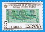 Stamps Spain -  Bimilenario de la independencia de los Estado Unidos( Billete de un Dolar)
