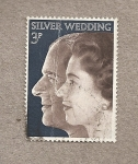Sellos de Europa - Reino Unido -  Bodas de plata de la reina Isabel y el principe Felipe