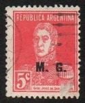 Stamps Argentina -  General José de San Martín - Ministerio de Guerra