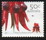 Stamps Australia -  Guisante del desierto de Sturt