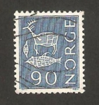 Stamps : Europe : Norway :  reno, pez y cepo