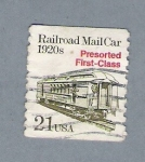 Sellos de America - Estados Unidos -  Railroad Mail Car 1920