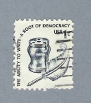 Stamps : America : United_States :  The Ability to write a root of Democracy