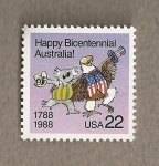 Stamps United States -  Bicentenario de Australia