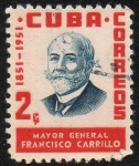 Stamps Cuba -  Mayor General Francisco Carrillo