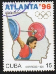Stamps Cuba -  Atlanta 96 - Halterofilia