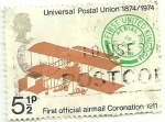Stamps : Europe : United_Kingdom :  Farman H.F. III biplane, 1911 1974 5½p