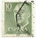 Stamps : Europe : Spain :  General Franco 1955 10pts